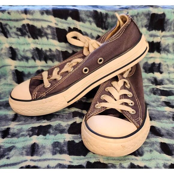 Converse Chuck Taylor blue grey low top sneakers with white toes and laces junio - Picture 1 of 6